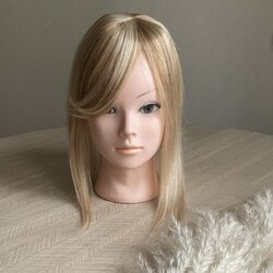 Накладка из натуральных волос 8х8 см русое мелирование #16/613