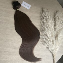 Натуральные волосы на заколках 65 см 120г  #4 шоколад 