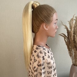 Натуральный хвост 35см 90г - классический блонд #613